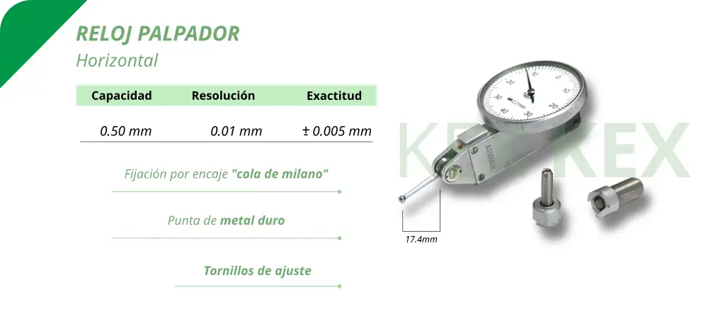 Reloj palpador horizontal